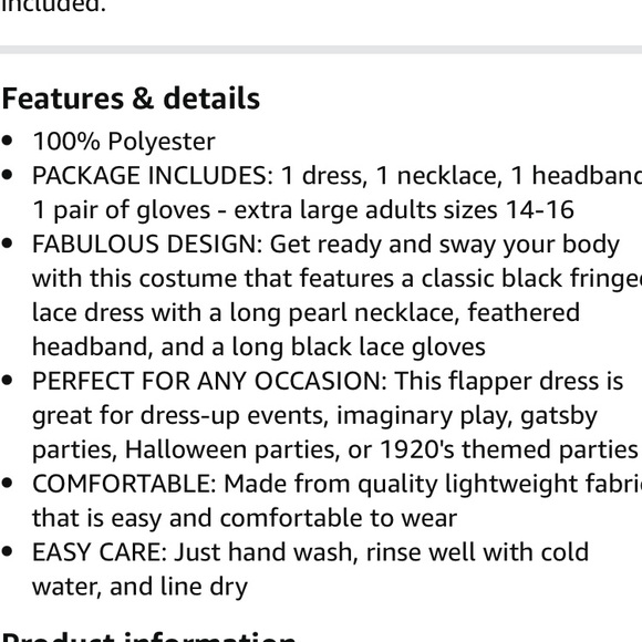 SEXY FLAPPER 5PC 🖤BLACK🖤 LACE ADULT COSTUME SIZE MEDIUM 🌟NWT🌟 - Picture 14 of 16